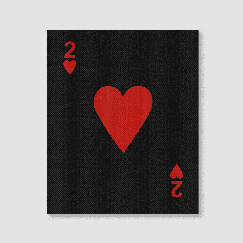 Two Of Hearts Blackjack Cards Poker 21 2 Portrait Canvas Print | Artistshot