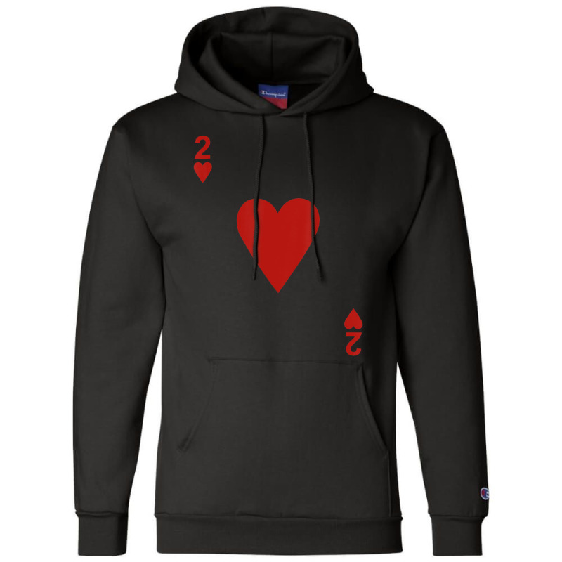 Two Of Hearts Blackjack Cards Poker 21 2 Champion Hoodie | Artistshot