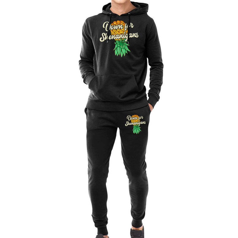 Upside Down Pineapple Down For Shenanigans Swinger Hoodie & Jogger Set | Artistshot