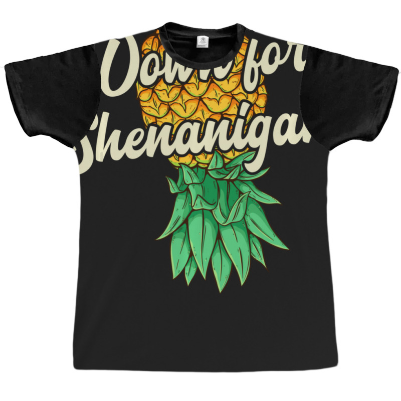 Upside Down Pineapple Down For Shenanigans Swinger Graphic T-shirt | Artistshot