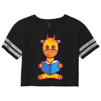 Cute Giraffe Reading Book Cartoon Scorecard Crop Tee | Artistshot