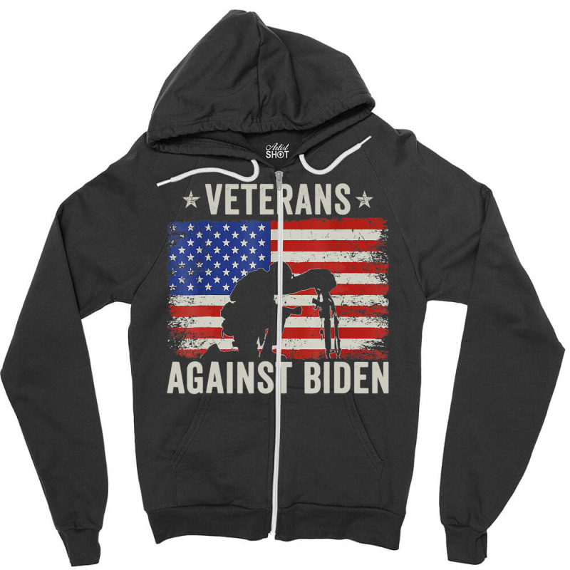 Veterans Against Say Their Names Joe Anti Biden, 4th July Zipper Hoodie by Min09 | Artistshot