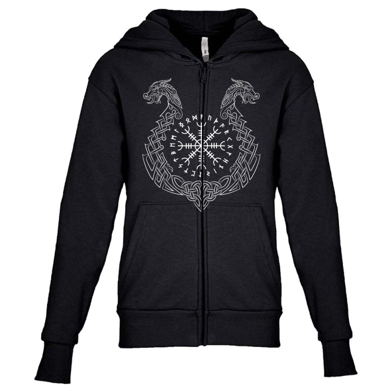 Viking Helm Of Awe Youth Zipper Hoodie by Min09 | Artistshot