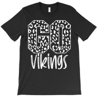 Vikings Team Mascot School Spirit Game Night Leopard Print T-shirt | Artistshot