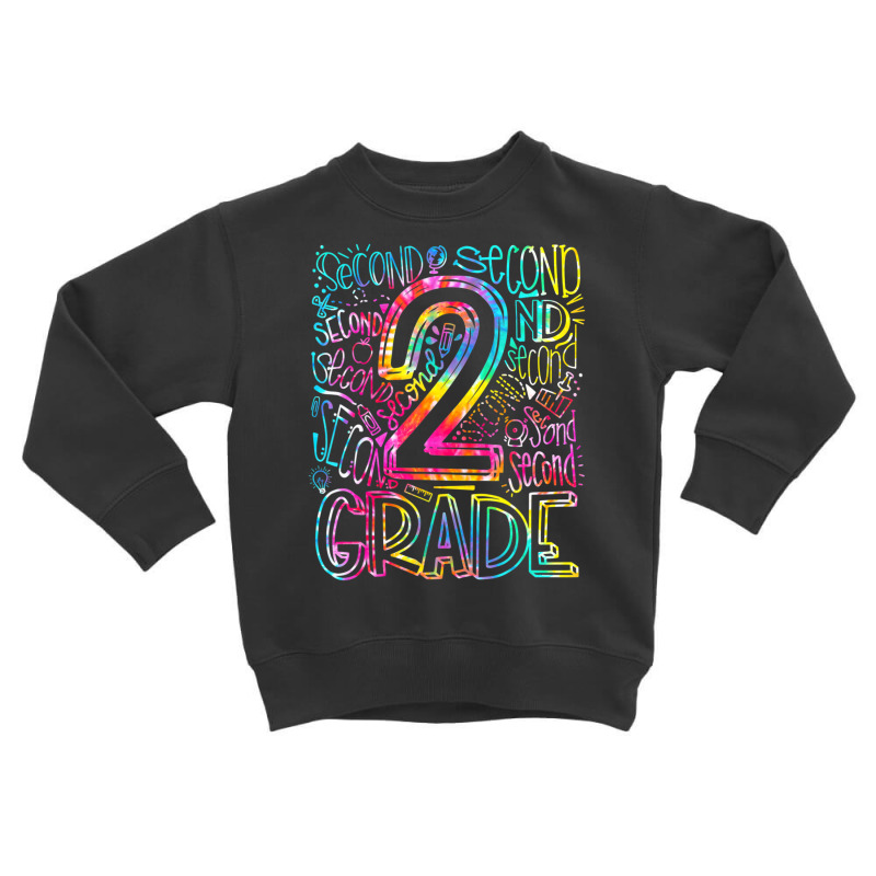 Tie Dye 2nd Grade Typography Team Second Grade Teacher Toddler Sweatshirt by femalesbaubles | Artistshot