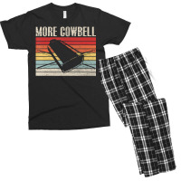 Vintage More Cowbell Sarcastic Humor Music Lover Men's T-shirt Pajama Set | Artistshot