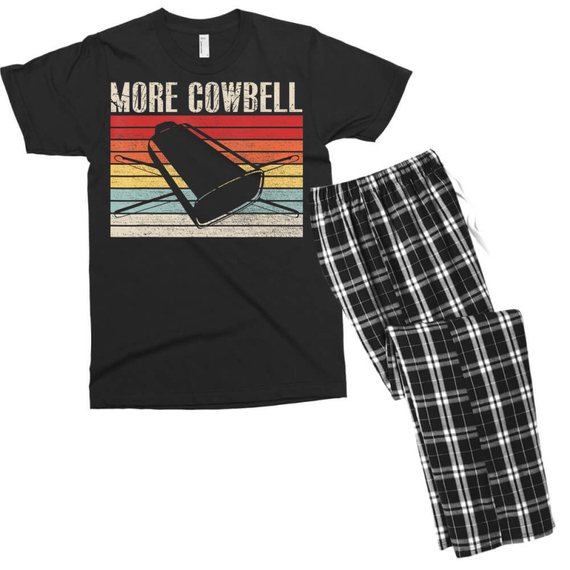 Vintage More Cowbell Sarcastic Humor Music Lover Men's T-shirt Pajama Set by rastyrocl | Artistshot