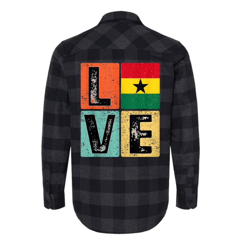 Vintage Retro I Love Ghana Flag For Ghanaian Pride Flannel Shirt | Artistshot