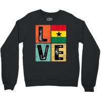 Vintage Retro I Love Ghana Flag For Ghanaian Pride Crewneck Sweatshirt | Artistshot