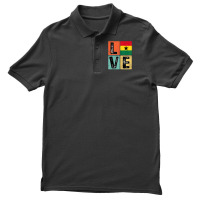 Vintage Retro I Love Ghana Flag For Ghanaian Pride Men's Polo Shirt | Artistshot