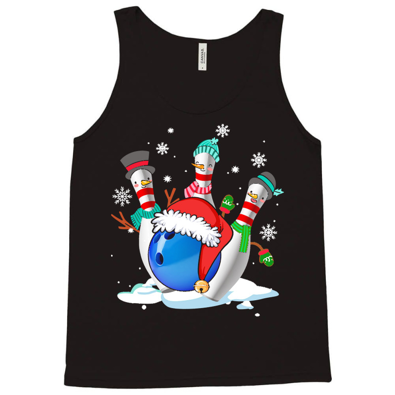 Funny Bowling With Christmas Ball Lover T  Shirt Funny Bowling With Ch Tank Top | Artistshot