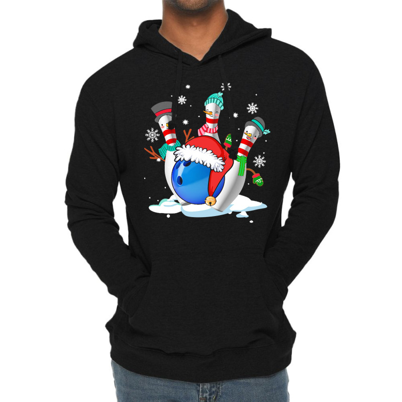 Funny Bowling With Christmas Ball Lover T  Shirt Funny Bowling With Ch Lightweight Hoodie | Artistshot