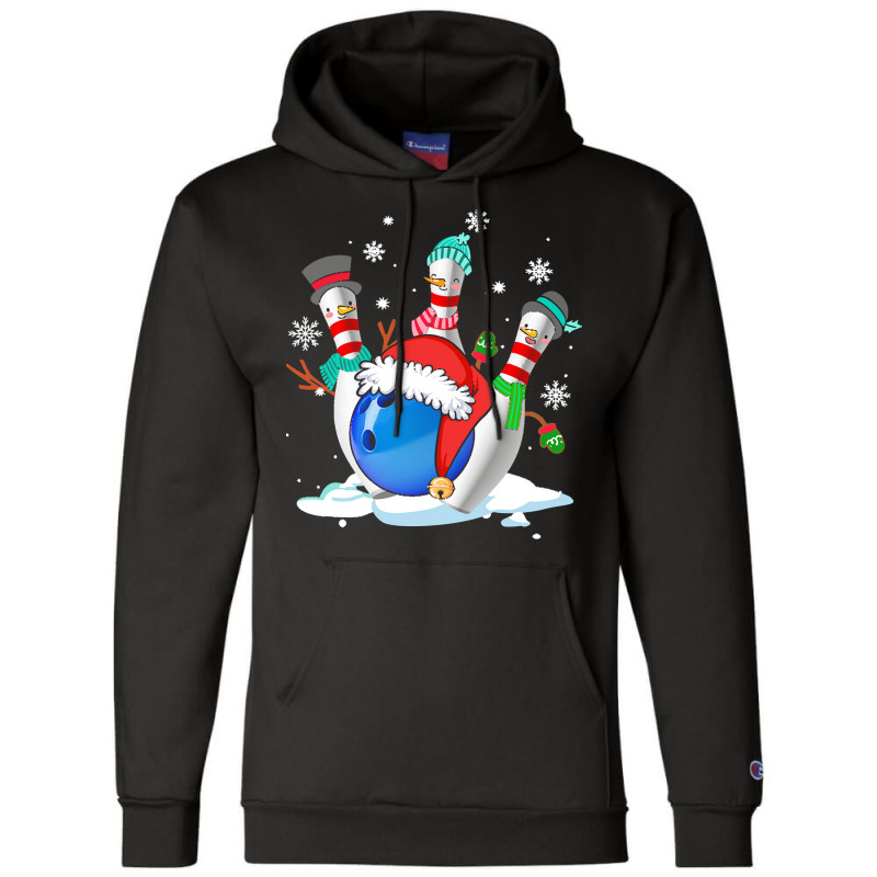 Funny Bowling With Christmas Ball Lover T  Shirt Funny Bowling With Ch Champion Hoodie | Artistshot