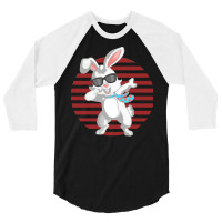 Funny Dabbit Dabbing Rabbit Sunglasses Easter Bunny Gifts 3/4 Sleeve Shirt | Artistshot