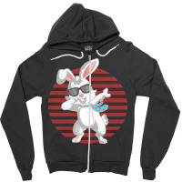 Funny Dabbit Dabbing Rabbit Sunglasses Easter Bunny Gifts Zipper Hoodie | Artistshot