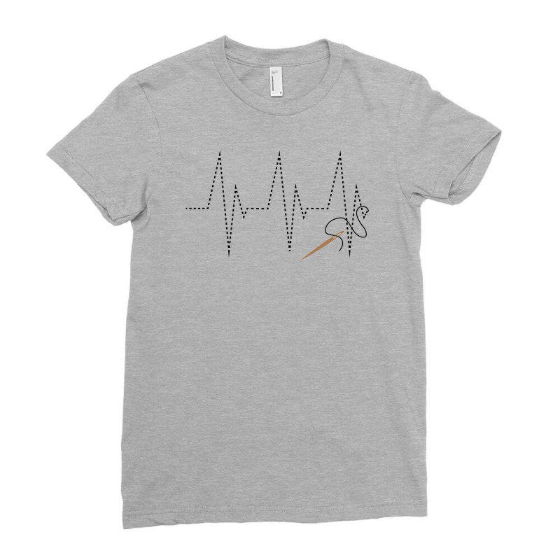 Sewing Heartbeat For Light Ladies Fitted T-Shirt by autlu2024 | Artistshot