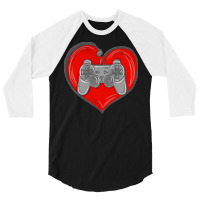 Gaming Apparel T  Shirt Heart Controller Gaming Lovers Awesome For Gam 3/4 Sleeve Shirt | Artistshot