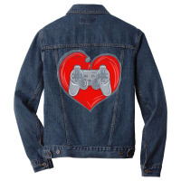 Gaming Apparel T  Shirt Heart Controller Gaming Lovers Awesome For Gam Men Denim Jacket | Artistshot