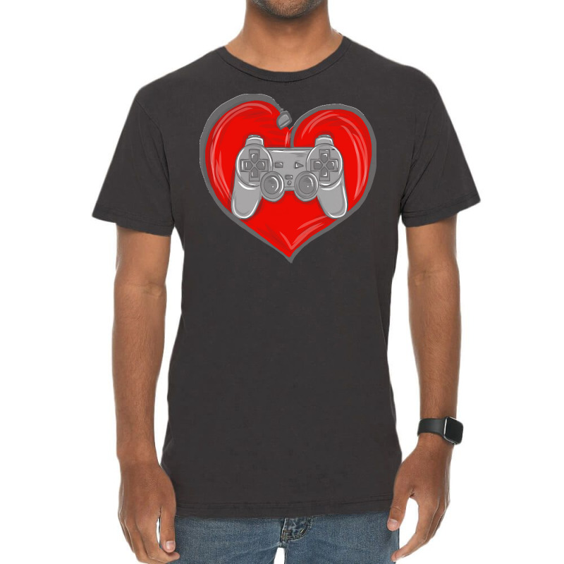 Gaming Apparel T  Shirt Heart Controller Gaming Lovers Awesome For Gam Vintage T-shirt | Artistshot