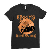 Brooms Are For Amateurs Horse Riding Funny Halloween Costume Ladies Fitted T-shirt | Artistshot