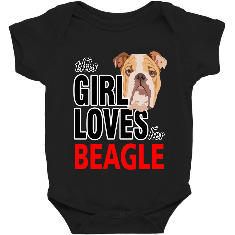 Merry Christmas Dog This Girl Loves Her Beagle Baby Bodysuit by lorismerch | Artistshot