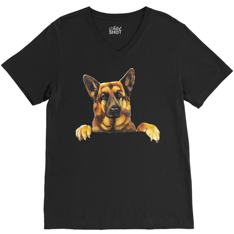 German Shepherd Dog Clothes T  Shirt Cute German Shepherd Dog Pocket S V-neck Tee | Artistshot