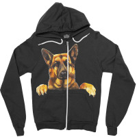 German Shepherd Dog Clothes T  Shirt Cute German Shepherd Dog Pocket S Zipper Hoodie | Artistshot