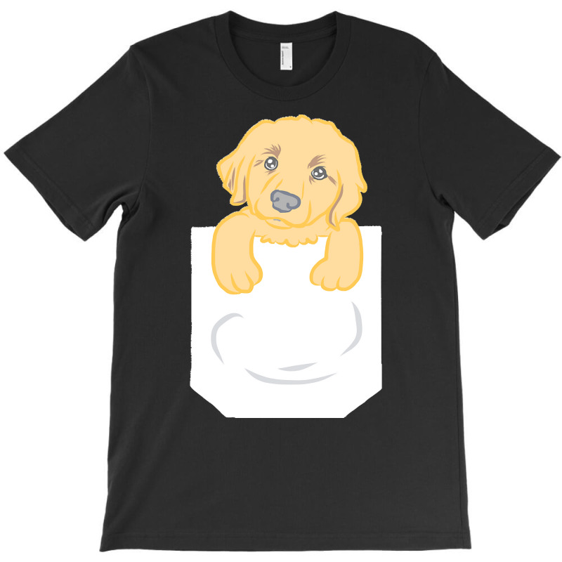 Golden Retriever Dog T  Shirt Cute Funny Golden Retriever Puppy Pocket T-shirt | Artistshot