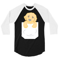 Golden Retriever Dog T  Shirt Cute Funny Golden Retriever Puppy Pocket 3/4 Sleeve Shirt | Artistshot