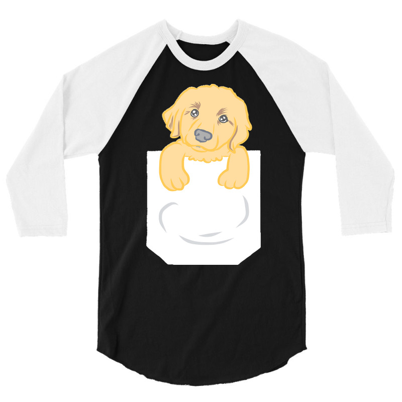 Golden Retriever Dog T  Shirt Cute Funny Golden Retriever Puppy Pocket 3/4 Sleeve Shirt | Artistshot