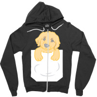 Golden Retriever Dog T  Shirt Cute Funny Golden Retriever Puppy Pocket Zipper Hoodie | Artistshot