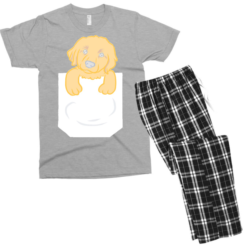 Golden Retriever Dog T  Shirt Cute Funny Golden Retriever Puppy Pocket Men's T-shirt Pajama Set | Artistshot