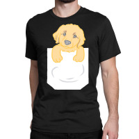 Golden Retriever Dog T  Shirt Cute Funny Golden Retriever Puppy Pocket Classic T-shirt | Artistshot