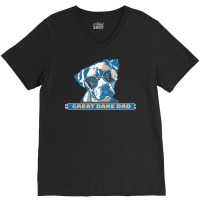 Great Dane Dad T  Shirt Great Dane Dad Cool Retro Vintage Gifts Cool S V-neck Tee | Artistshot