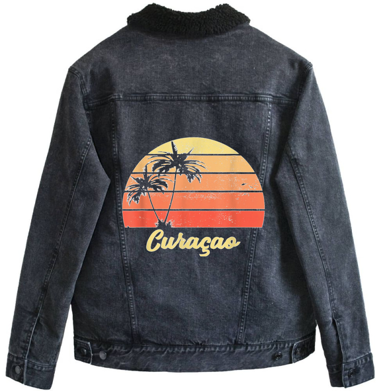 Curacao Holiday Vacation Cruise Travel Unisex Sherpa-Lined Denim Jacket by Irena D Good | Artistshot