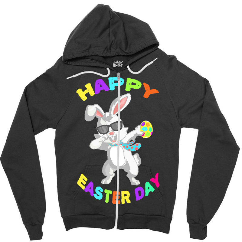 Happy Easter Bunny T  Shirt Funny Dabbing Rabbit Sunglasses Easter Bun Zipper Hoodie | Artistshot