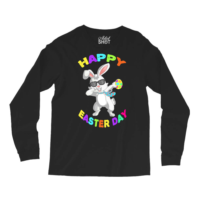 Happy Easter Bunny T  Shirt Funny Dabbing Rabbit Sunglasses Easter Bun Long Sleeve Shirts | Artistshot