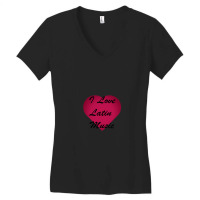 I Love Latin Music Stickers Women's V-neck T-shirt | Artistshot