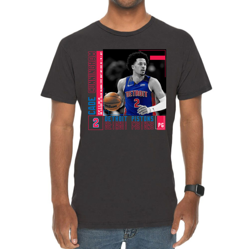 Cade Cunningham Basketball Edit Poster Pistons Vintage T-Shirt by adwoaafredyy | Artistshot