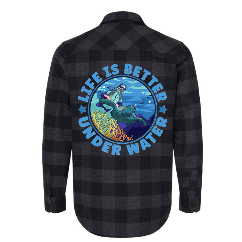 Life Is Better Under Water Marine Biology Scuba Diver Premium Flannel Shirt | Artistshot