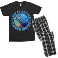 Life Is Better Under Water Marine Biology Scuba Diver Premium Men's T-shirt Pajama Set | Artistshot