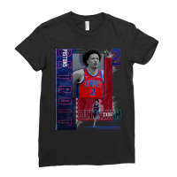 Cade Cunningham Basketball Paper Poster Pistons 2 Ladies Fitted T-shirt | Artistshot