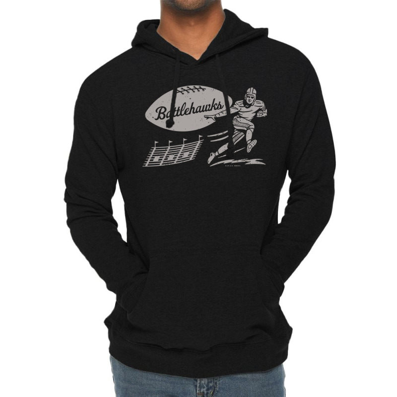 Vintage Xfl Football St Louis Battlehawks Gray Battlehawks Wordmark Lightweight Hoodie by JeremyHurley | Artistshot