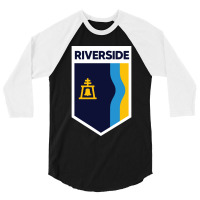 Riverside California City Flag Emblem 3/4 Sleeve Shirt | Artistshot