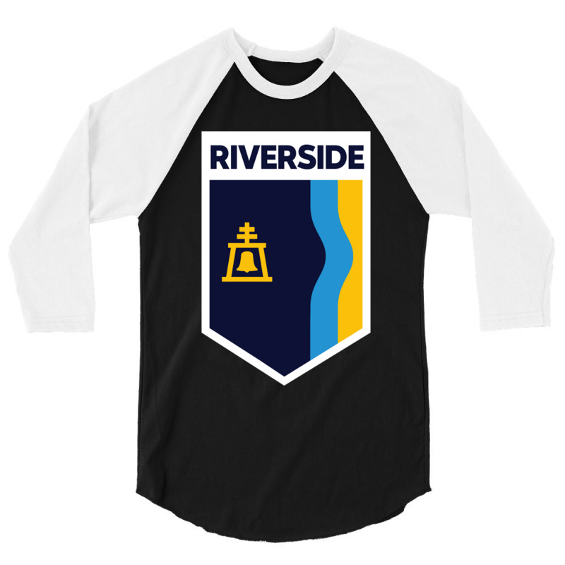 Riverside California City Flag Emblem 3/4 Sleeve Shirt by AbeaJuanje | Artistshot