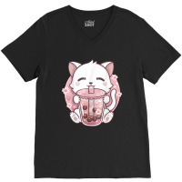 Anime Kawaii Boba Cat Bubble Tea Cat Boba Tea Cat V-neck Tee | Artistshot