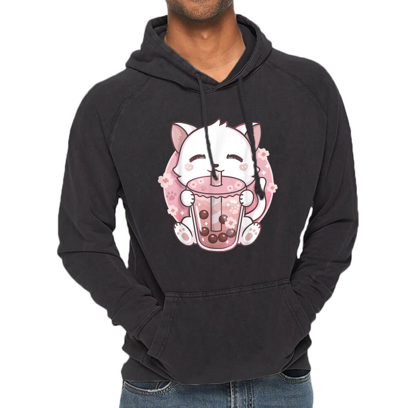 Anime Kawaii Boba Cat Bubble Tea Cat Boba Tea Cat Vintage Hoodie by Irena D Good | Artistshot