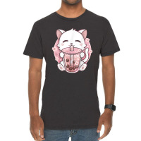 Anime Kawaii Boba Cat Bubble Tea Cat Boba Tea Cat Vintage T-shirt | Artistshot