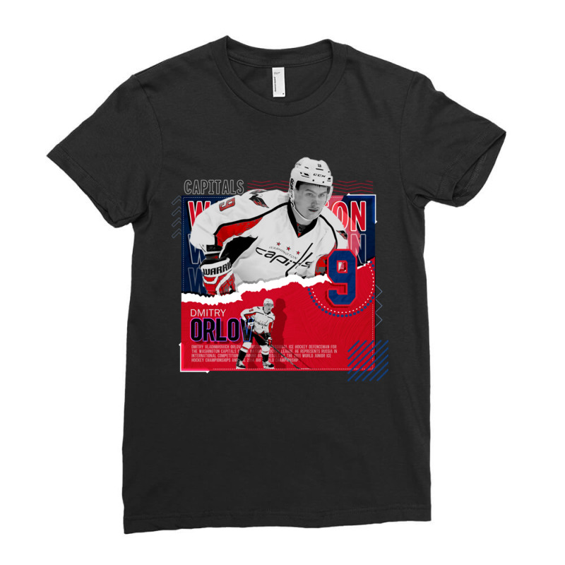 Dmitry Orlov Hockey Paper Poster Capitals Ladies Fitted T-Shirt by JudyRowena | Artistshot