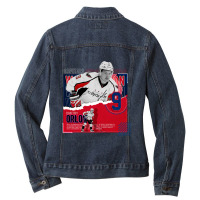 Dmitry Orlov Hockey Paper Poster Capitals Ladies Denim Jacket | Artistshot